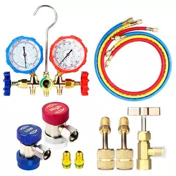 Фреон для R12 R22 R404A R134a Новый манометр для кондиционирования воздуха со шлангом и крюком 3-ходовой диагностический коллекторный манометр для кондиционера