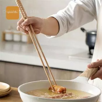 Fried Chopsticks Anti Hot Kitchen Long Food Sticks Household Gadgets Chopsticks Household Beech Solid Wood Chopsticks Tableware