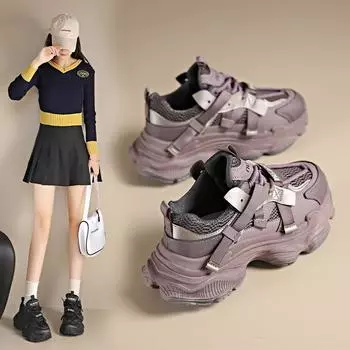 Fried Street Shows Feet, туфли на маленькой платформе для папы, женские, осень-зима 2024 года, новые белые повседневные кроссовки, женская обувь, Tide 35