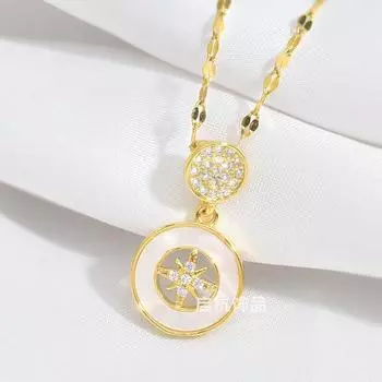 Fritillary Necklace Women S Premium Simple Micro-Inlaid Zircon Pendant Exquisite Clavicle Chain