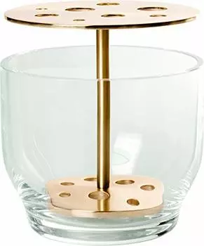 Fritz Hansen 840141 Ваза для икебаны, 4,7 x 4,7 x 5,1 дюйма (12 х 12 х 13 см), Прозрачное стекло, маленькое, 4,7 x 4,7 дюйма (12 х 12 см)