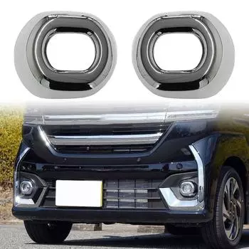 Front Fog Lamp Cover Special Decorative Plating Frame For Suzuki Spacia Custom M K04 2024 Series Model Car Modification Accessor серебряный