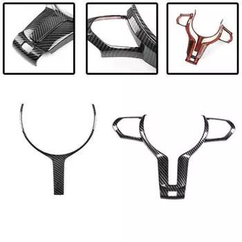 Front Steering Wheel Cover Trim For BMW F Chassis F22 F30 F32 F10 F12 F15 Auto Steering Wheel Decor Decal Carbon Fiber чёрный