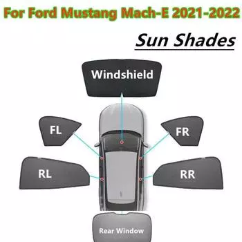 Front Windshield Side Window Sun Visor Shade Interior Privacy Sleep Shield Light Blind For Mustang Mach-E 2Pcs FL FR