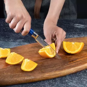 Fruit Knife Damascus Steel Kitchen Knife Portable Knife Fruit Peeling Slicing Knives Resin Handle Knife Household Small Knife