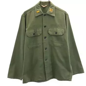 FRUIT OF THE LOOM 60s Vintage 13 Button Long sleeve Military shirt M Men s Used