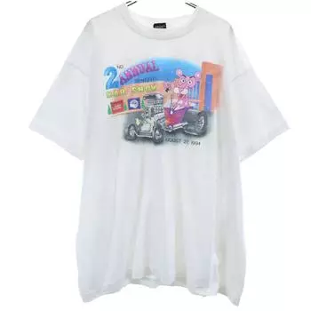FRUIT OF THE LOOM ЛУЧШИЙ 90-х Старая Розовая Пантера сделано в США 1994 АВТОШОУ Футболка с коротким рукавом Мужская Б/У