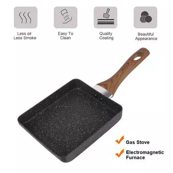Fry Egg Pancake Kitchen Pot Mini Breakfast Make Non-Stick Pan Frying Pan Cookware Black