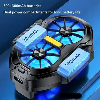 FS01 Dual Fan Mobile Phone Cooler Plug-in/Rechargeable Mobile Phone Radiator Portable Game Heat Sink Cell Phone Cooling Fan