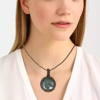 Fuchsite Gemstone Holloween Gifted Jewelry Macrame Подвесное ожерелье 20-32 дюйма