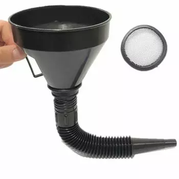 Fuel Filling Long Spout Extended Household Funnel black fuel funnel