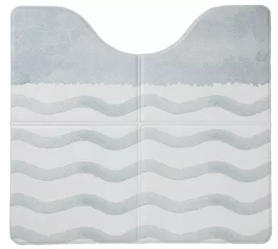 FUJIEI Whip Lite Foldable Toilet Mat 60 x 55cm Black Sesame Gray Wipeable Antibacterial Mildew Resistant Toilet Fabric Mat Rug Chewy Stays in Place