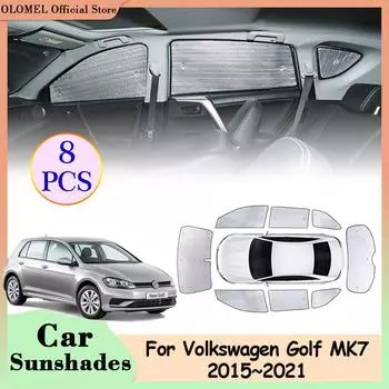 Полное покрытие для Volkswagen Golf 7 VW MK7 2015~2024 Автомобильные солнцезащитные козырьки, чехлы на заднее стекло, передние солнцезащитные козырьки, коврики, аксессуары