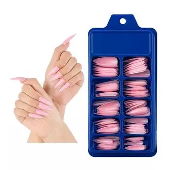 Full Style Acrylic Manicure False Nail Tips DIY Long Stiletto Beauty Tools Fake Nails 04