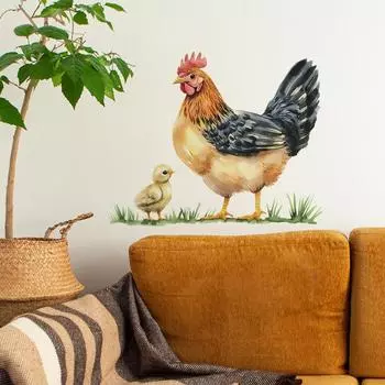 Fun-f301 окрашенный в пасторальном стиле петух кухня крыльцо домашний фон ландшафтный дизайн декоративная настенная наклейка 40*50cm/fun-f301