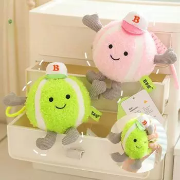 Fun Popova Baseball Pendant Plush Toy Cute Car Key Bag Hanging Doll Gifts for Girlfriend 12cm