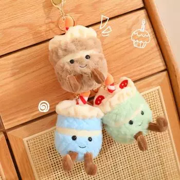 Fun Simulated Birthday Cake Doll Pendant Pot Plush Toy Pendant Doll Girl Birthday Gift 16cm