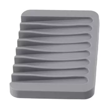 Functional Bathroom Accessory Self Draining Silicone Soap Dish Set серый