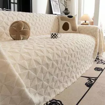 Funda Sofa Living Room Footprint Jacquard Толстый теплый диванный плед Зимний чехол Sherpa для кемпинга и пикника 180x90cm