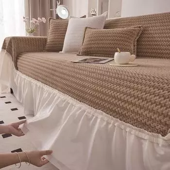 Funda Sofa Living Room Лоскутное толстое теплое покрывало для дивана Зимний чехол для дивана Sherpa Camping Picking 180x90cm