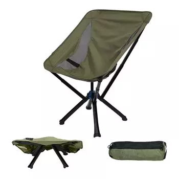 Fundango Outdoor Camping High Convenient to Load Capacity Sports Green Chair, Compact, Foldable, Lightweight, One-Touch Chair, Back, Carry, Simple,