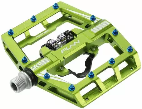 Funn Mamba Clipless Pedal Spring Single Sided SPD Binding Подходит для горных велосипедов Комплект, Механизм, Шип, Совместимость, Педаль, (MTB) (зеленый) зелёный