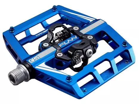 Funn Mamba Clipless Pedal Spring SPD Крепление подходит для горных велосипедов, набор, механизм, двухсторонний шип, совместимый, педаль, (MTB) (синий) синий