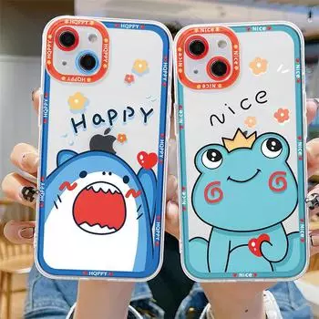 Funny Cartoon Animal Clear Phone Case For iPhone 11 14 Pro 13 12 Mini SE 3 SE 2020 7 8 Plus X XR XS Max Matte Soft Cover Fundas iPhone Xs Max