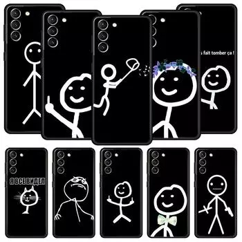 funny Cute Cartoon Matchman Phone Case For Samsung Galaxy S23 Ultra S22 S21 S20 FE 5G S10 S10E S9 S8 Plus Note 20 Soft Cover Samsung S10E
