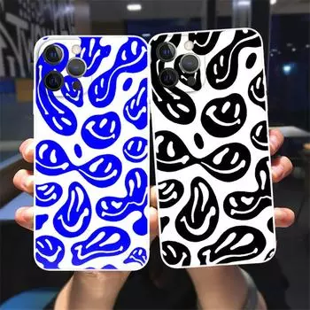 Забавный чехол для телефона Trippy Smiley Face для iPhone 11 12 13 Pro Max X XR XSMAX X 6s 8 7 Plus 12 13 Mini, белый мягкий бампер, задняя крышка iPhone 6 6s