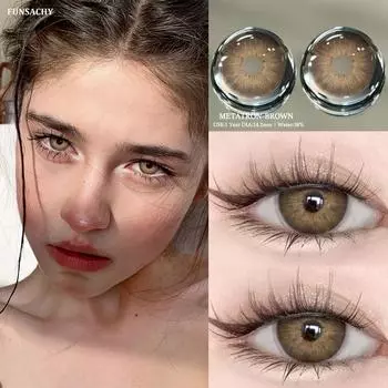 Funsachy цветные контактные линзы для глаз в Корейском стиле, 1 пара, модные линзы для макияжа глаз, косметические линзы