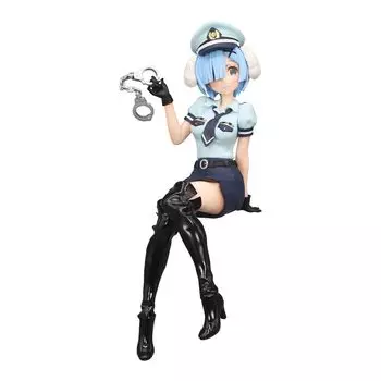 Фурью Ре:Zero Starting Life in Another World Статуэтка ПВХ Лапшерезка Rem Полицейская кепка с собачьими ушками 14 см