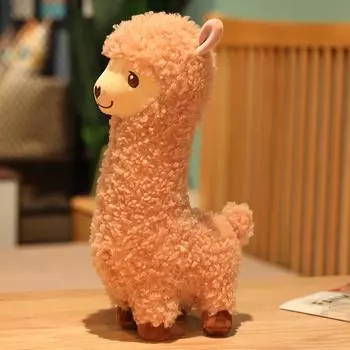 Furry Plush Llama Alpaca Plush Toy Stuffed Soft Long Plush Lifelike Alpaca Sheep Hug Throw Pillow Animals Nap Sleeping Pillow 30-33cm