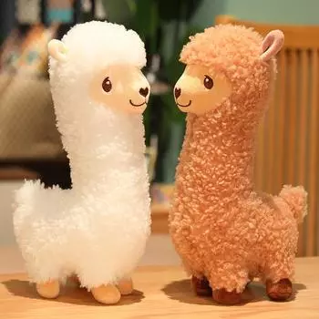 Furry Plush Llama Alpaca Plush Toy Stuffed Soft Long Plush Lifelike Alpaca Sheep Hug Throw Pillow Animals Nap Sleeping Pillow 30-33cm
