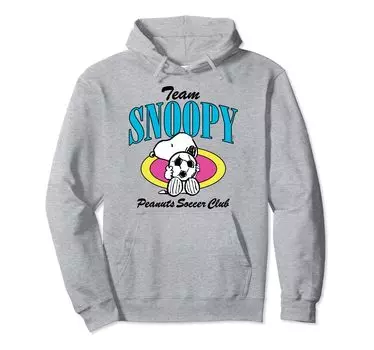 Футбольная толстовка с капюшоном Peanuts Team Snoopy серый