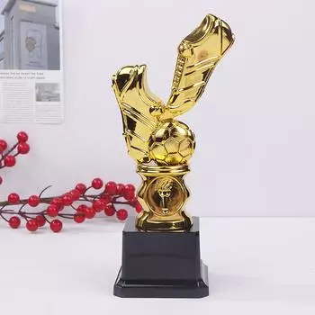 Футбольная Золотая бутса Победитель Трофея Золотые трофеи Золотая бутса Футбол Футбольная премия Трофей Лучший стрелок Бутса Сувенирный кубок