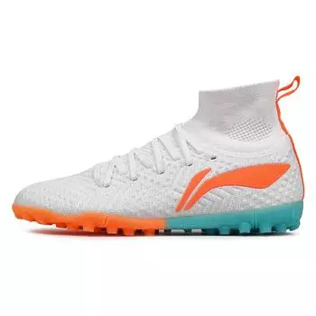 Футбольные бутсы Li Ning Shadow 2 High-Top Carbon Plate TF унисекс белые оранжевые YSTT029-51 41