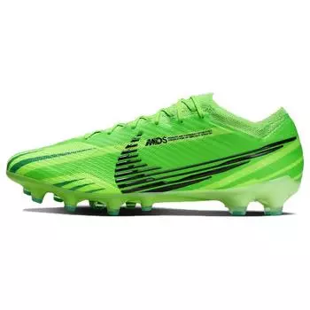 Футбольные бутсы Nike Air Zoom Vapor 15 AG с круглым носком на шнуровке и резиновыми шипами, прочные и дышащие мужские кроссовки зеленого цвета FJ7198-300 40
