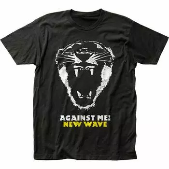 Футболка Against Me Wave Rock N Roll Band с розовой черной футболкой унисекс S