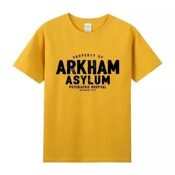 Футболка Arkham Asylum, футболки премиум-класса из 100% хлопка, летняя модная футболка унисекс, уличная футболка в стиле Харадзюку, футболки большого размера L