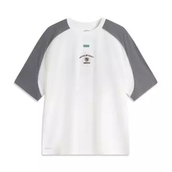 Футболка баскетбольная Li Ning Bad Five Letter Splicing с круглым вырезом, удобная, дышащая, универсальная, свободная, с коротким рукавом, мужские футболки AHSUD39-3 L