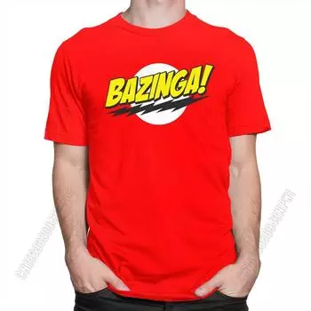 Футболка Bazinga The Big Bang Theory для мужчин, 100% хлопок, красивая футболка Sheldon Cooper, футболка Geek Tbbt, топы, мерч, подарок S