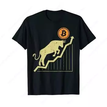Футболка Bitcoin Bull Graph Bullish BTC Crypto Cryptocurrency Trader S чёрный