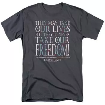 Футболка Braveheart Freedom Movie, темно-серая футболка унисекс S