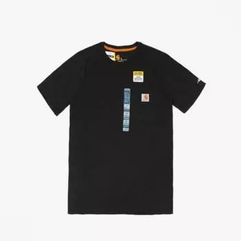 Футболка CARHARTT 100410 Force Cotton Del Monte с карманами и короткими рукавами ЧЕРНАЯ 6018 6018 S