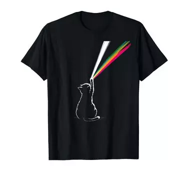 Футболка Cosmic Cat Spectrum Light Prism Spectral Science чёрный