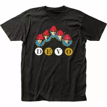Футболка Devo Whip It Heads Rock N Roll Music Band, черная футболка унисекс S
