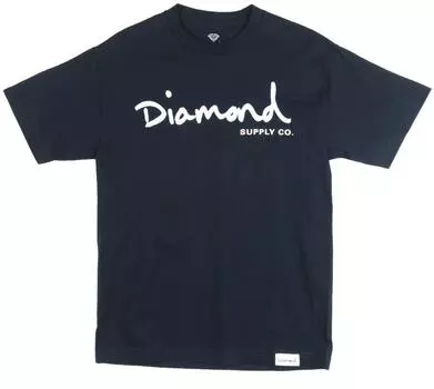 Футболка Diamond Supply Co Og Script Темно-белая футболка унисекс с белым принтом S S