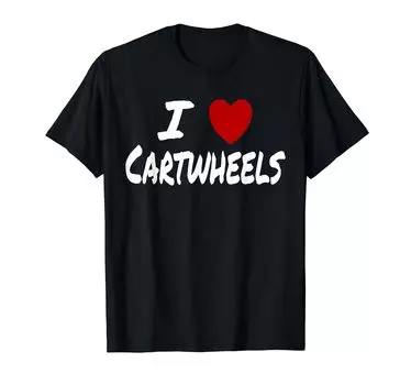 Футболка для танцев на бревне с боковым колесом I Heart чёрный