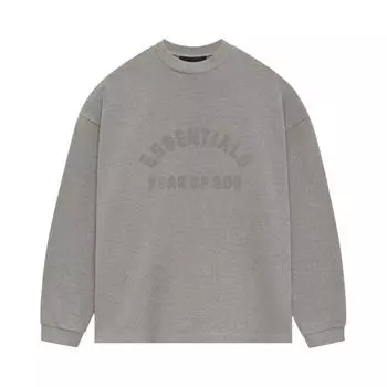 Футболка Fear of God Essentials Heavy с длинными рукавами, серые мужские топы Хизер 125SU242011F M